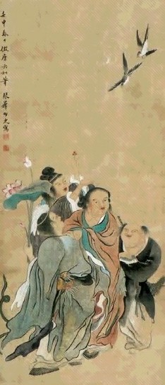 翟继昌 人物 立轴 绢本