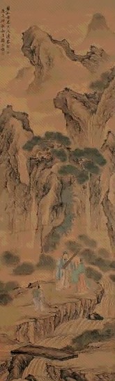 顾符稹 1690年作 觅音图 立轴 设色绢本