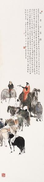 彭先诚 2005年作 昭君出塞图 镜心 设色纸本