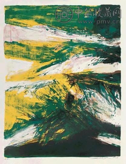 赵无极 1974年作 雪域高原 石版 纸本