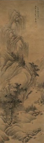 魏之璜 天启壬戌(1622年)作 山水 立轴 设色绢本