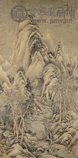 清 王时敏 层恋雪霁图 轴