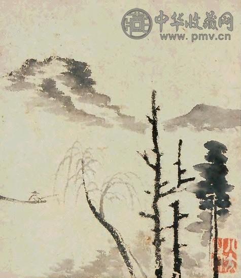 八大山人(款) 人物等 册页(6开选1) 纸本