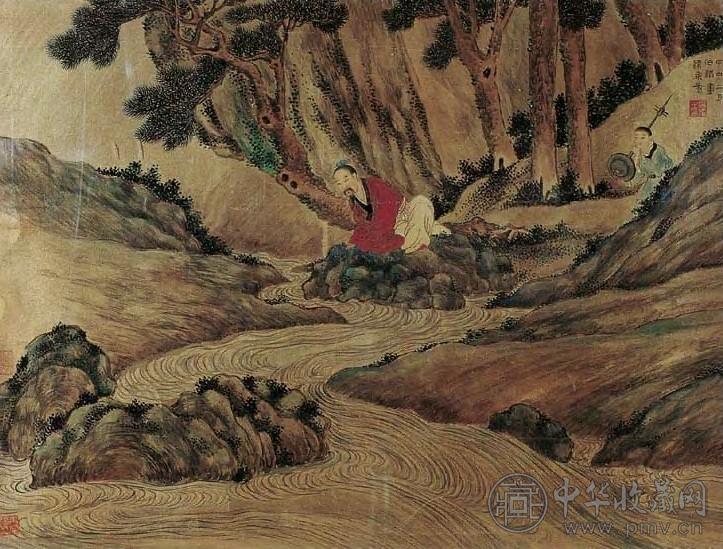 清 吴伯涛 清泉图 镜心