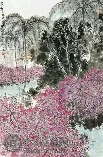 近现代 亚明 花都 镜心