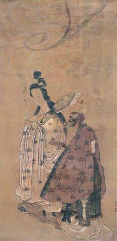 禹之鼎(款) 佛教故事 立轴 设色绢本