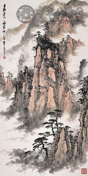 董寿平 1986年作 天都秀色 立轴 设色纸本