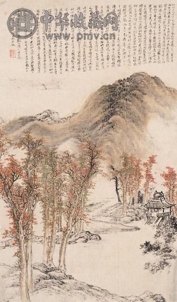 陈达 山水 立轴 设色纸本