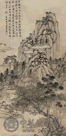 沈周(款) 赏秋图 立轴 设色纸本