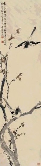 张敔 花鸟 立轴 设色纸本