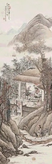 陈康侯 甲子(1924年)作 安居乐岁图 立轴 设色纸本