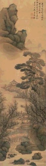 张敔 山水 立轴 设色绢本