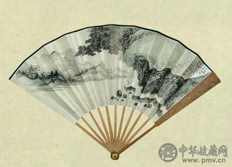 胡佩衡 现代 望江图 成扇