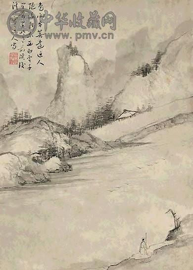 雪道人 山水 立轴 纸本水墨