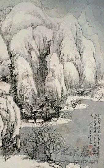 吴琴木 雪景山水 立轴 设色