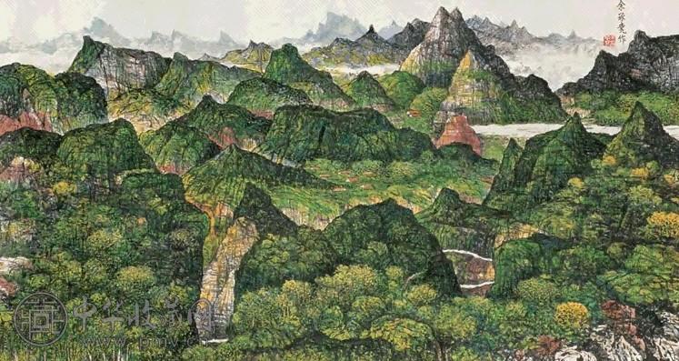 余承尧 山水 镜心 设色纸本