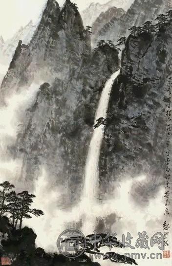 魏紫熙 1976年作 流水行云图 镜心 设色纸本