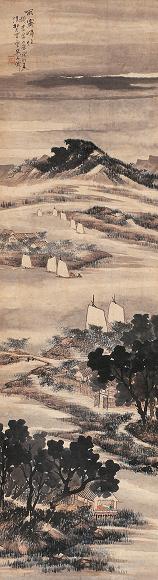 吴石僊 癸卯(1903年)作 雨霁归帆图 轴 设色纸本