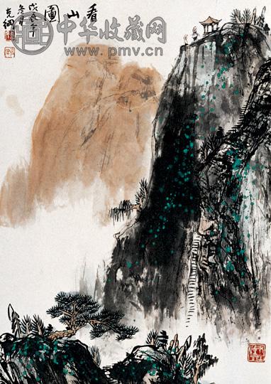 孙克纲 看山图 立轴 设色纸本