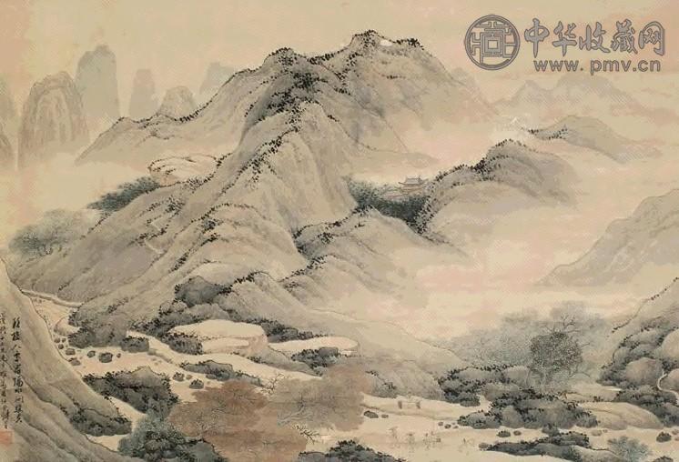 张崟 王维诗意图 立轴 设色纸本