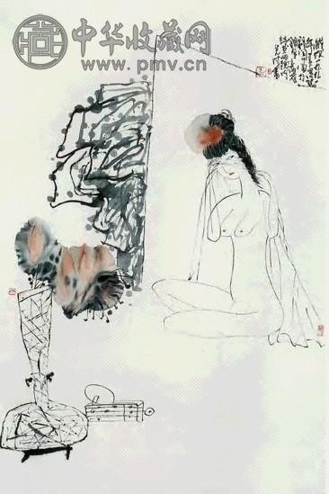 彭先诚 仕女 立轴 纸本