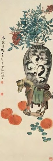 孙雪泥 瓶花 轴