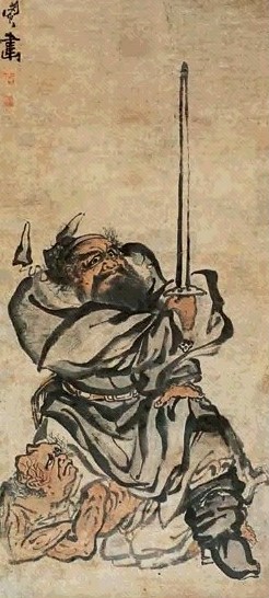 闵贞 钟馗 立轴 纸本