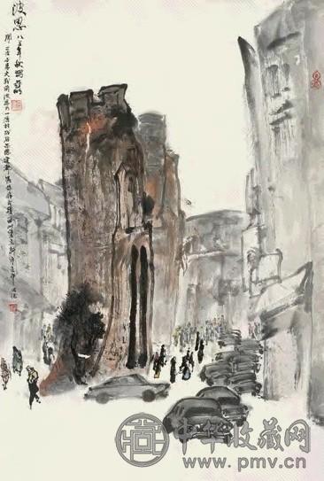 亚明 1983年作 波恩 镜心 设色纸本