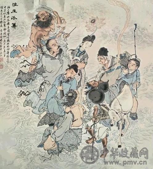 李芳园 庚午(1930年)作 八仙图 镜心 设色纸本