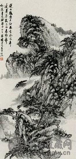 汤涤 近现代 松风泉声 轴