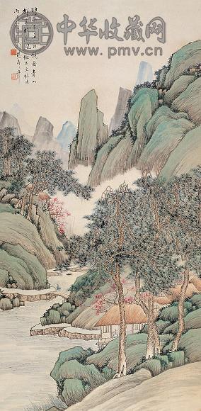 彭寿年 丙寅(1926年)作 山水 立轴 设色纸本