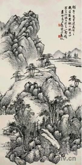 吴徵 1920年作 峰峦雨霁 立轴 水墨纸本