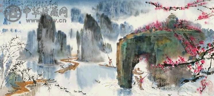 蔡鹤汀 漓江春 镜心 设色纸本