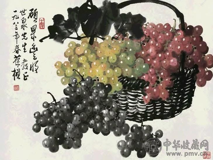 苏葆桢 1983年作 硕果丰收 立轴 设色纸本