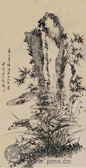 张敔 庚子(1780年)作 拟陈淳笔意 立轴 设色纸本