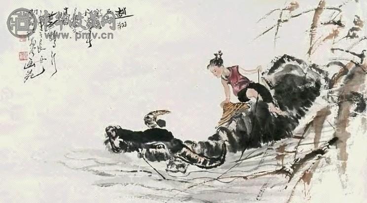 蔡鹤汀 牧牛图 镜心 设色