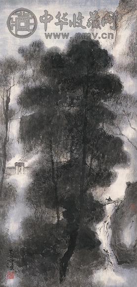 杨善深 溪桥暮归 立轴 设色纸本