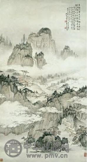 钱松嵒 现代 桃花源 轴