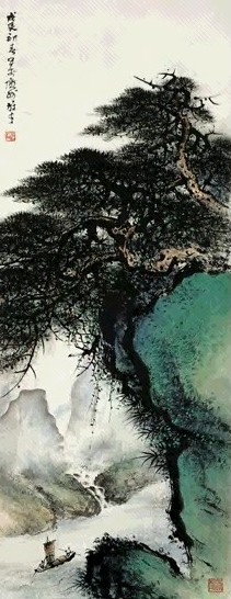 黎雄才 青山帆影 轴