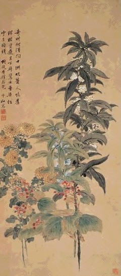 刘德六 花卉 立轴 设色纸本