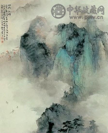 乐震文 烟雨江畔 轴