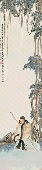 徐石雪 乙丑(1925)年作 一表人材图 立轴 设色纸本