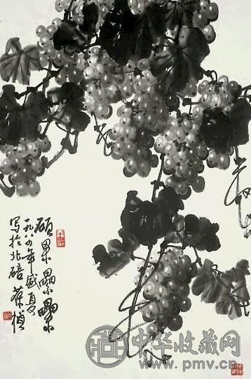 苏葆桢 葡萄 轴