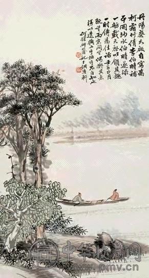 何煜 1912年作 山水 人物 立轴