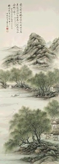 1914年作 东南亚艺术品 立轴 设色纸本