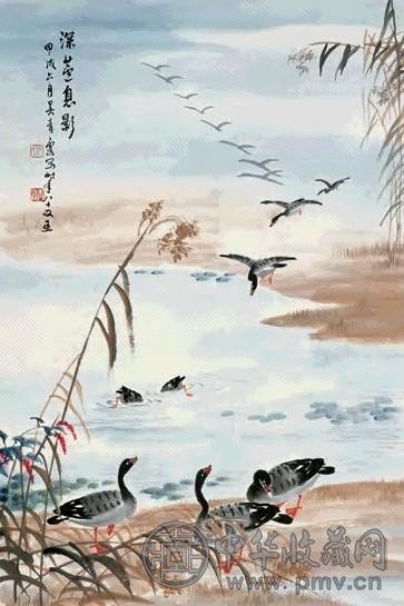 吴青霞 甲戌(1934年)作 深芦息影 镜心 设色纸本