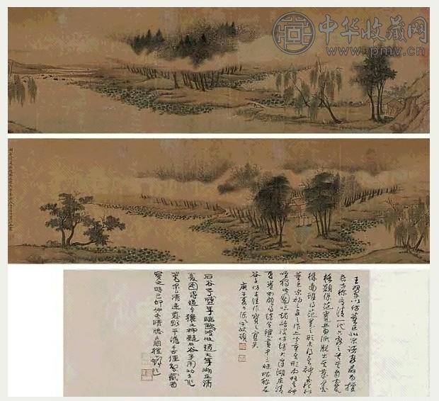 王蒙 1670年作 湖庄清夏 手卷 设色绢本