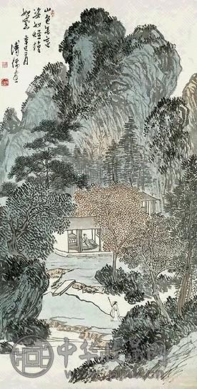 溥儒 访友图 轴