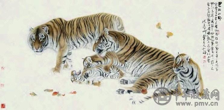 冯大中 全家福 镜心 设色纸本