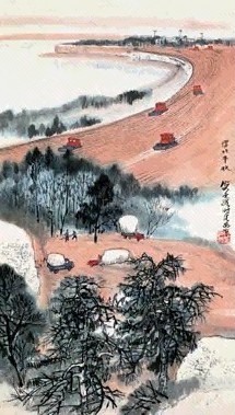 近现代 何海霞 渭北丰收 镜心